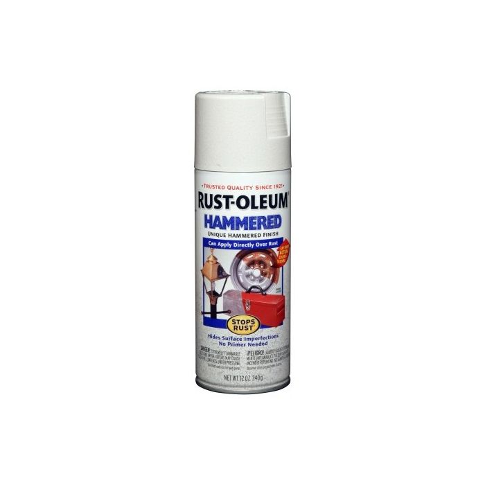 12 Oz Rust-Oleum 248072 White Stops Rust Hammered Spray Paint