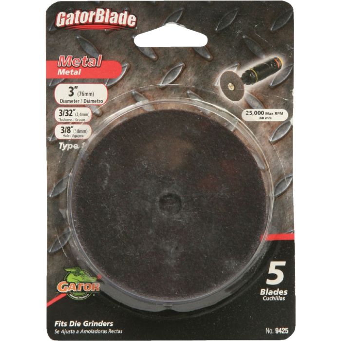 Gator Blade Type 1 3 In. x 3/32 In. x 3/8 In. Metal Cut-Off Wheel (5-Pack)