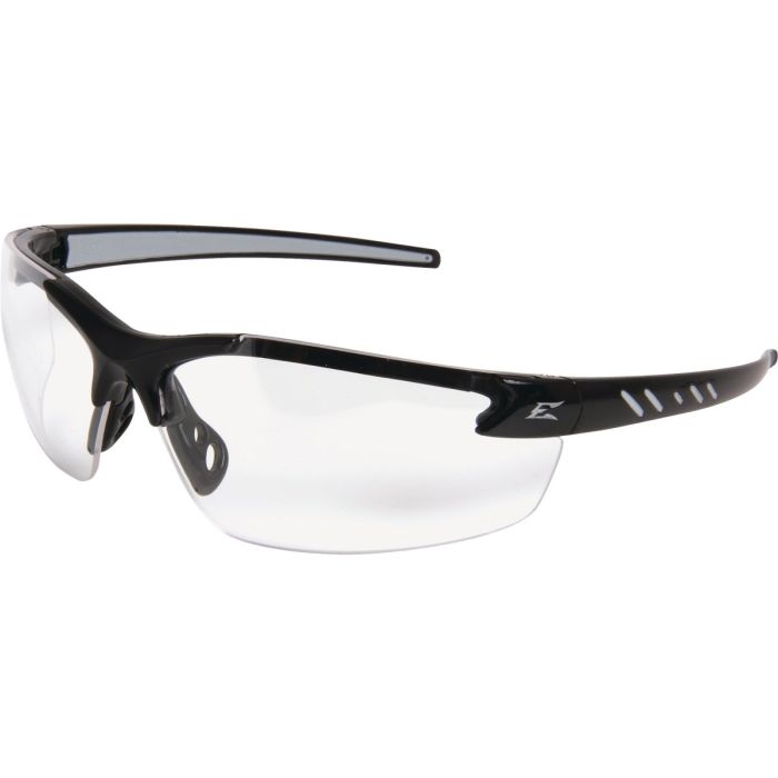 Edge Eyewear Zorge G2 Gloss Black Frame Safety Glasses with Clear Vapor Shield Lenses