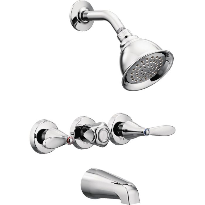 Moen Adler Chrome 3-Handle Lever Tub and Shower Faucet