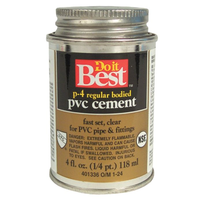 Do it Best 4 Oz. Regular Bodied Clear PVC Cement