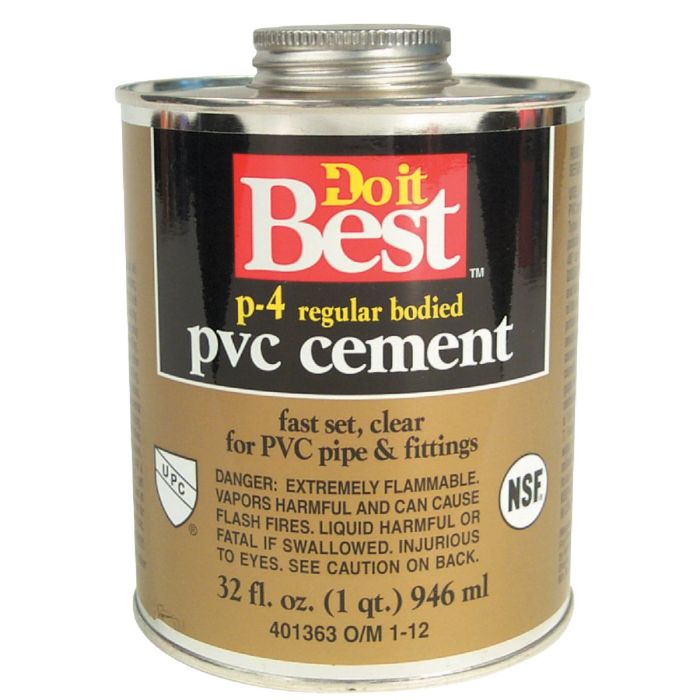 Do it Best 32 Oz. Regular Bodied Clear PVC Cement