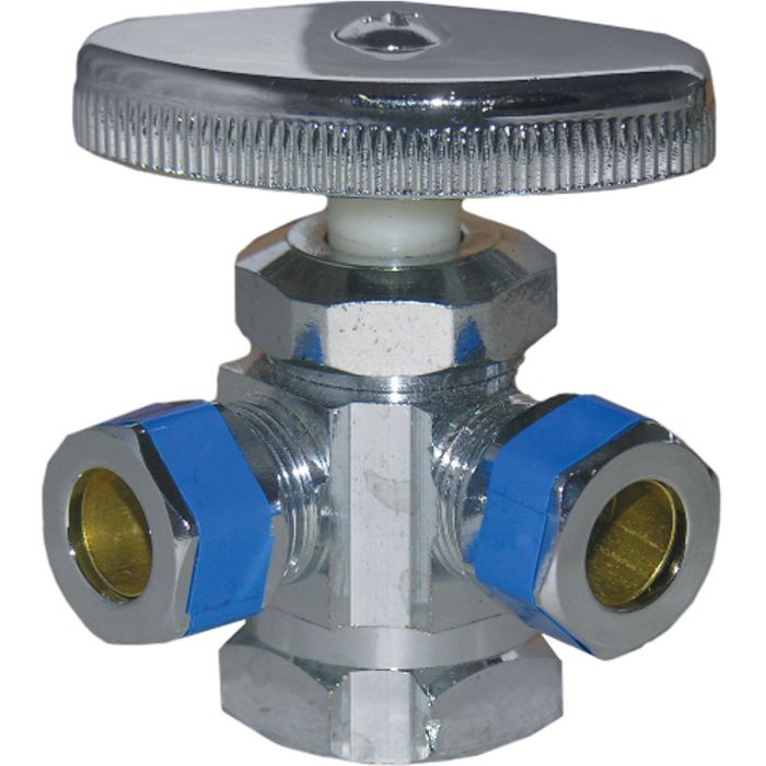 Lasco 1/2 In. IP x3/8 In. Compression x 3/8 In. Compresson Multi-=Turn Style Angle Valve