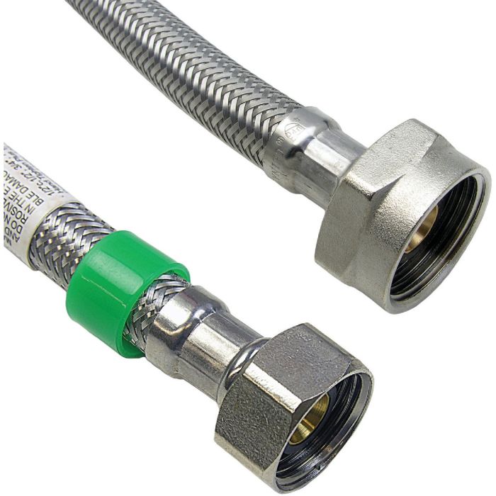 Lasco 1/2 In. IPS x 7/8 In. BC x 12 In. L Braided Stainless Steel Flex Line Toilet Connector