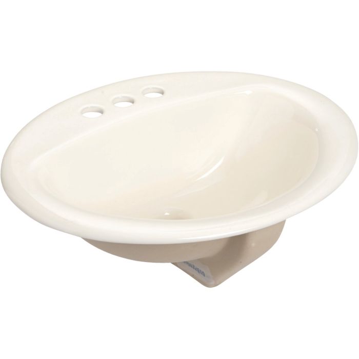 Oval Drop-In Bathroom Sink, Bone