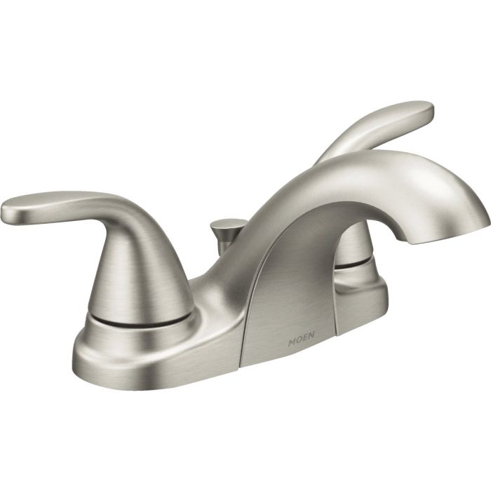 Moen Adler 2-Handle Lever Centerset Bathroom Faucet with Pop-Up, Spot Resist Brushed Nickel