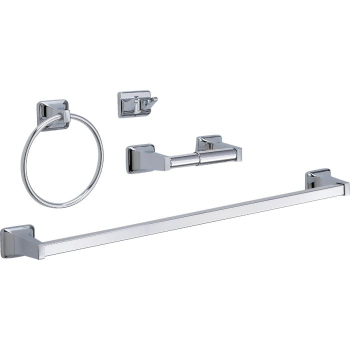 Home Impressions Vista Chrome 4-Piece Bath Hardware Set