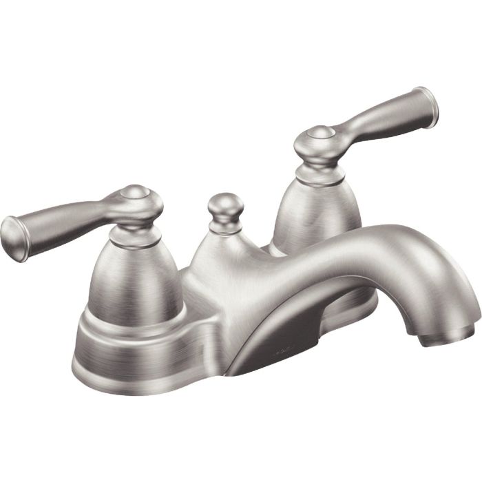 Moen Banbury 2-Handle Lever Centerset Bathroom Faucet with Pop-Up, Spot Resist Brushed Nickel