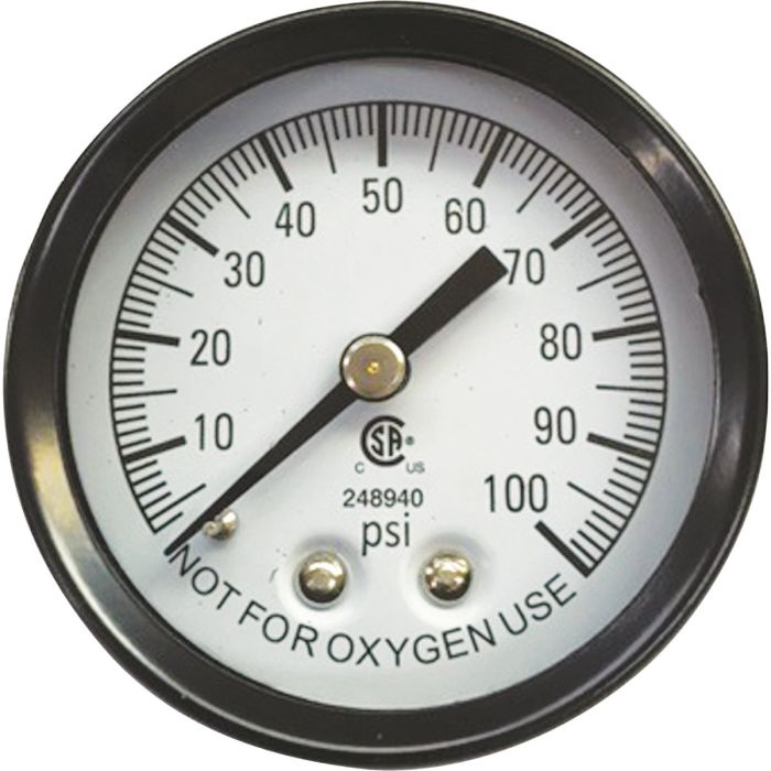 Simmons 1/8 In. MPT Fitting 100 psi Pressure Gauge