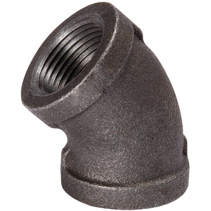 1/2" 45d Black Elbow