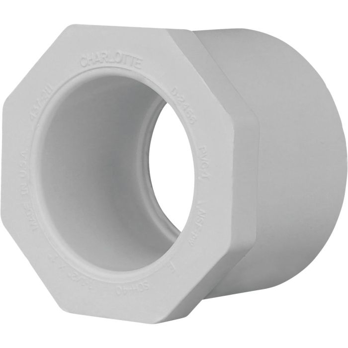 Charlotte Pipe 1-1/2 In. SPG x 1 In. Slip Schedule 40 PVC Bushing