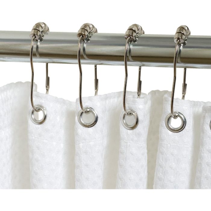 Zenith Zenna Home Chrome Roller Shower Curtain Hook (12 Count)