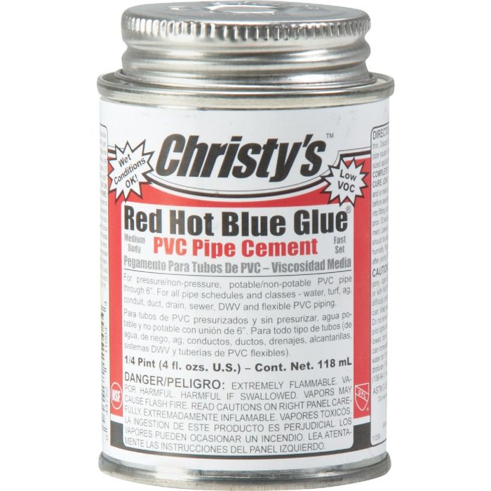 Christy's 4 Oz. Low VOC Red Hot Blue Glue PVC Cement