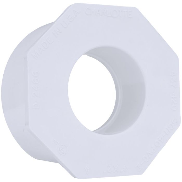 Charlotte Pipe 4 In. SPG x 2 In. Slip Schedule 40 PVC Bushing