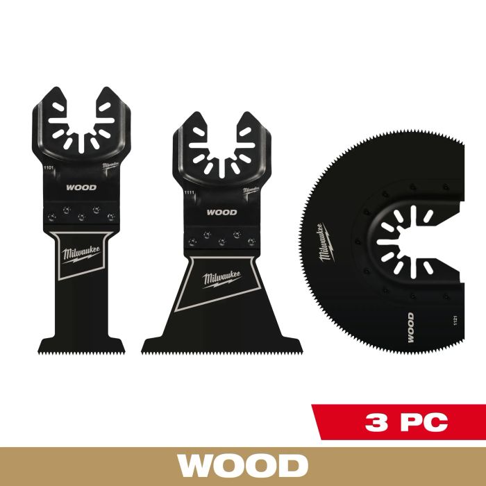 Image of Milwaukee OPEN-LOK™ HCS Wood Multi-Tool Blade Variety Pack 3 Pack