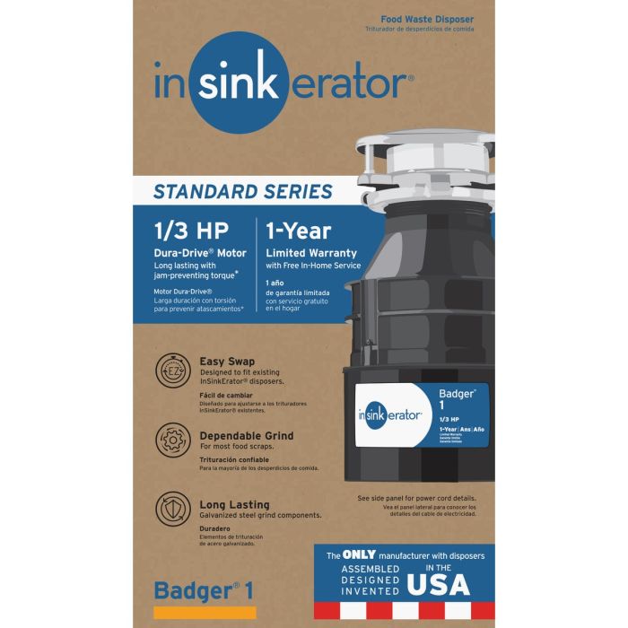 Garbage Disposal 1/3 Hp Badger