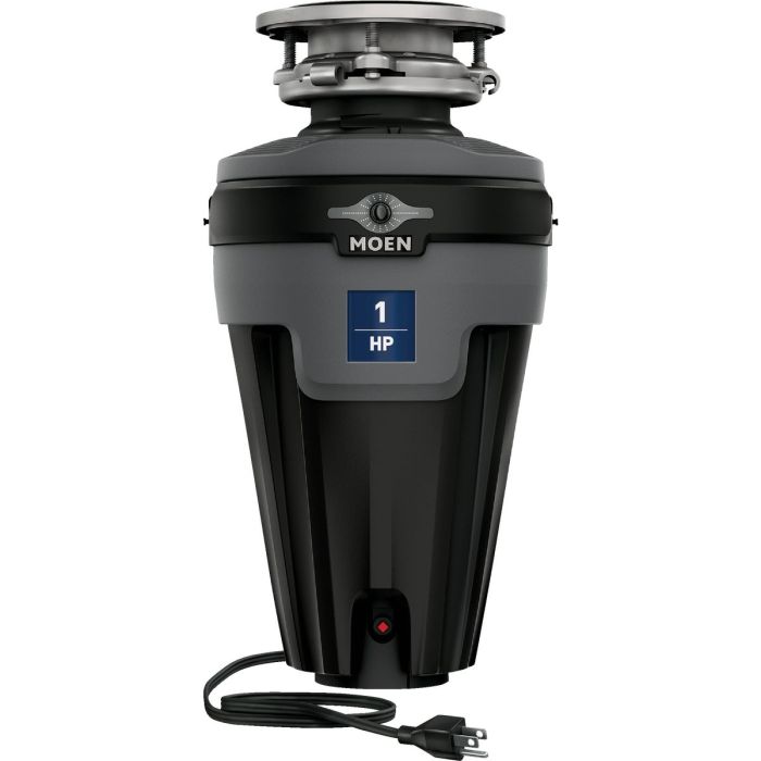 Moen EX Series 1 HP Stainless Steel Lighted Garbage Disposer, 10 Year Warranty