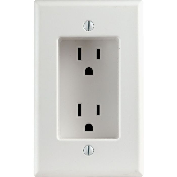 Leviton 15A White Recessed 5-15R Duplex Outlet