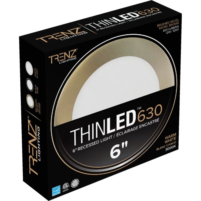 Liteline Trenz ThinLED 6 In. New Construction/Remodel IC Rated White 800 Lm. 3000K Recessed Light Kit