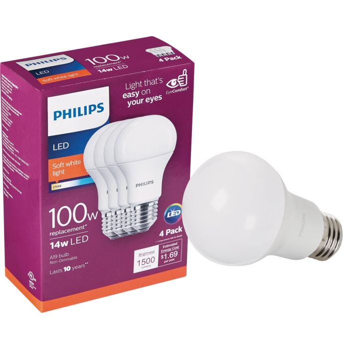 4pk 100w A19 Sw Led Bulb