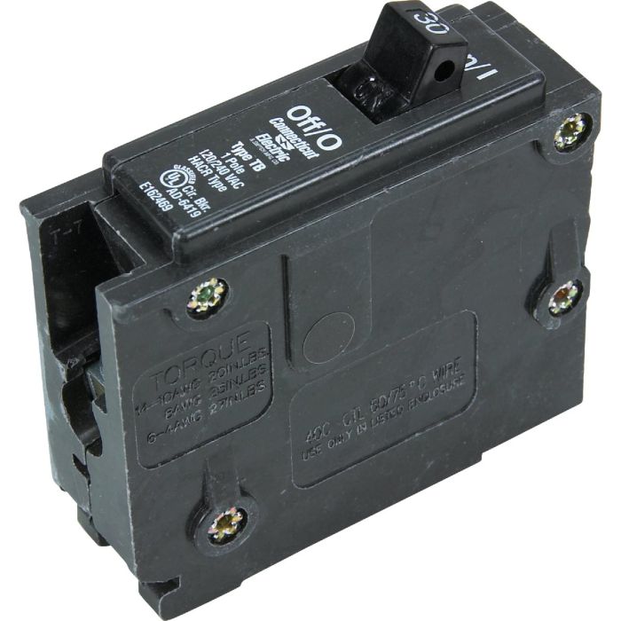 Connecticut Electric 30A Single-Pole Standard Trip Interchangeable Packaged Circuit Breaker