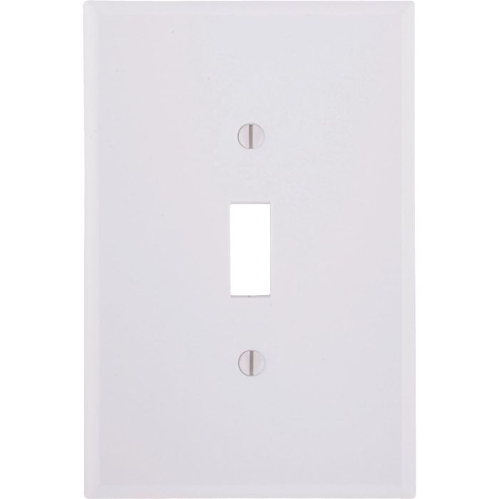 Leviton 1-Gang Plastic Oversized Toggle Switch Wall Plate, White