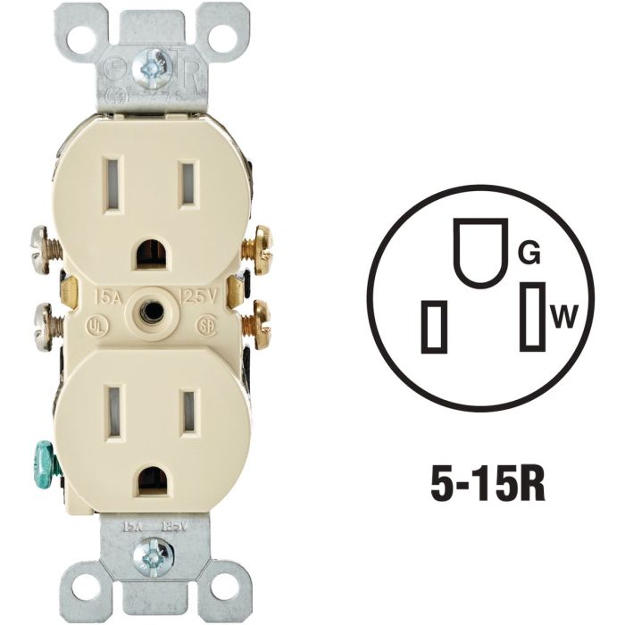 15a-125v Tr Grnd Outlet Ivory