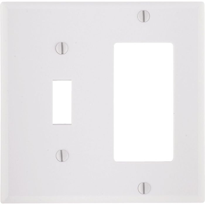 Leviton Decora 2-Gang Thermoset Single Toggle/Rocker Wall Plate, White