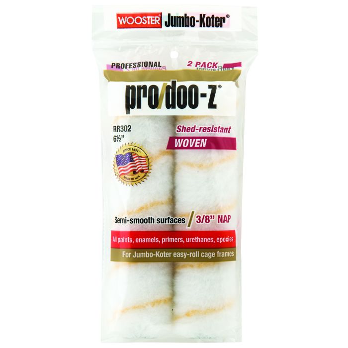 6-1/2" x 3/8" Nap Wooster RR302 Jumbo-Koter Pro/Doo-Z Mini-Roller Cover, 2-Pack