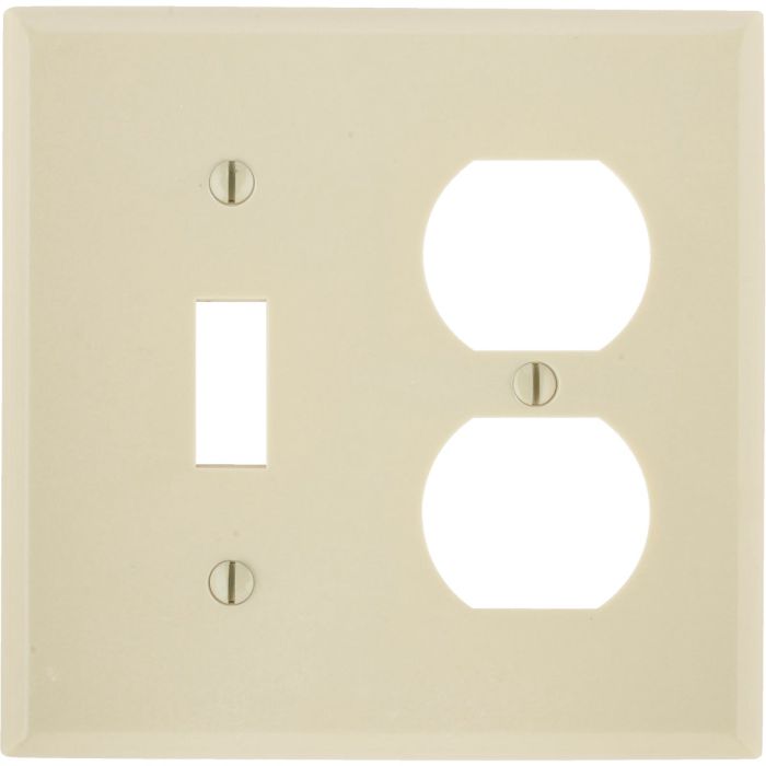 2 Gang Combo Wallplate Ivory