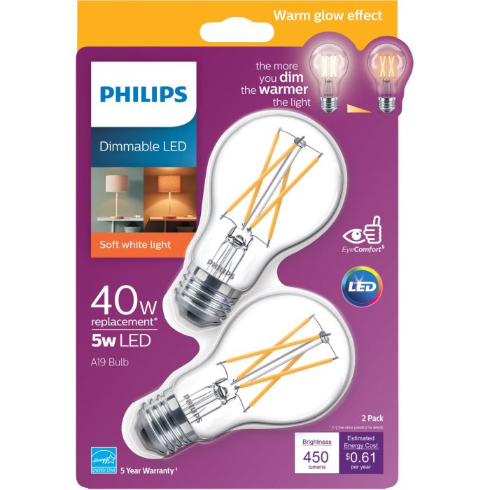 2pk 40w A19 Wg Led Bulb