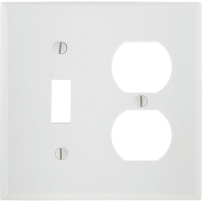 2 Gang Combo Wallplate Wht