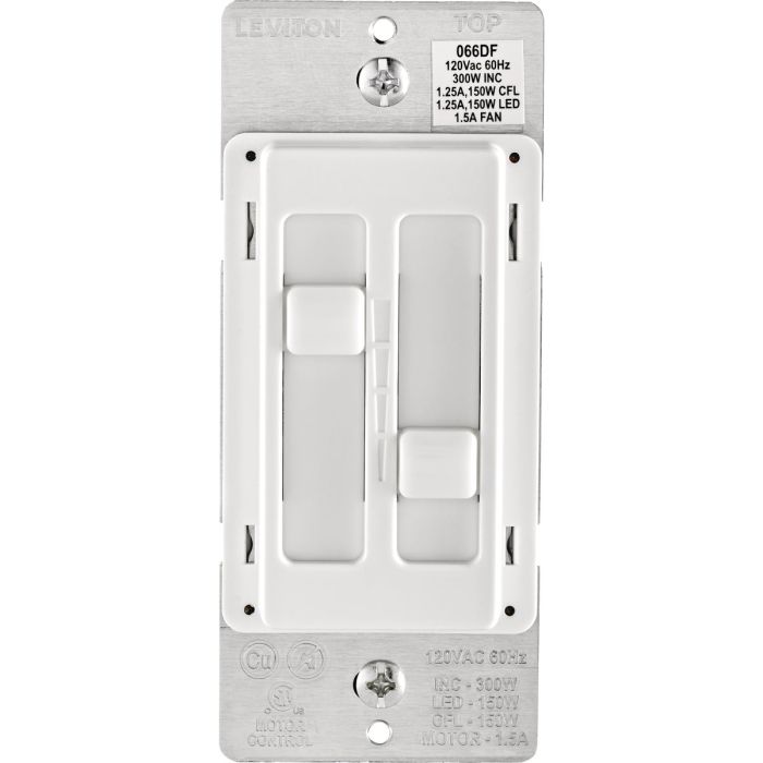 Dual Fan/Dimmer Control Wht