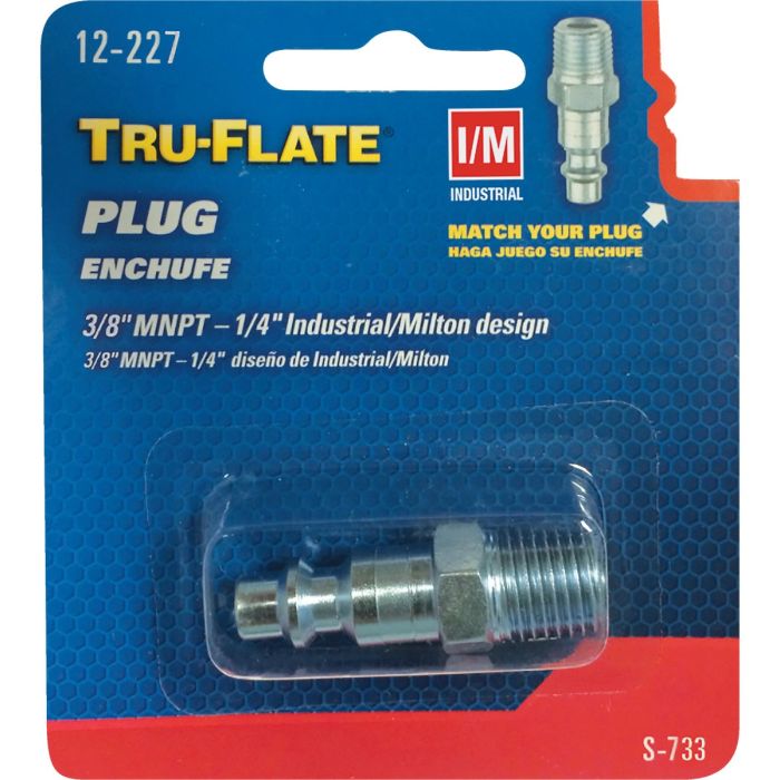 Tru-Flate Industrial/Milton 3/8 In. MNPT Steel Industrial Plug