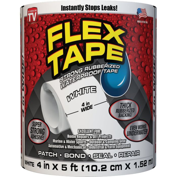 4"X5' White Flex Tape