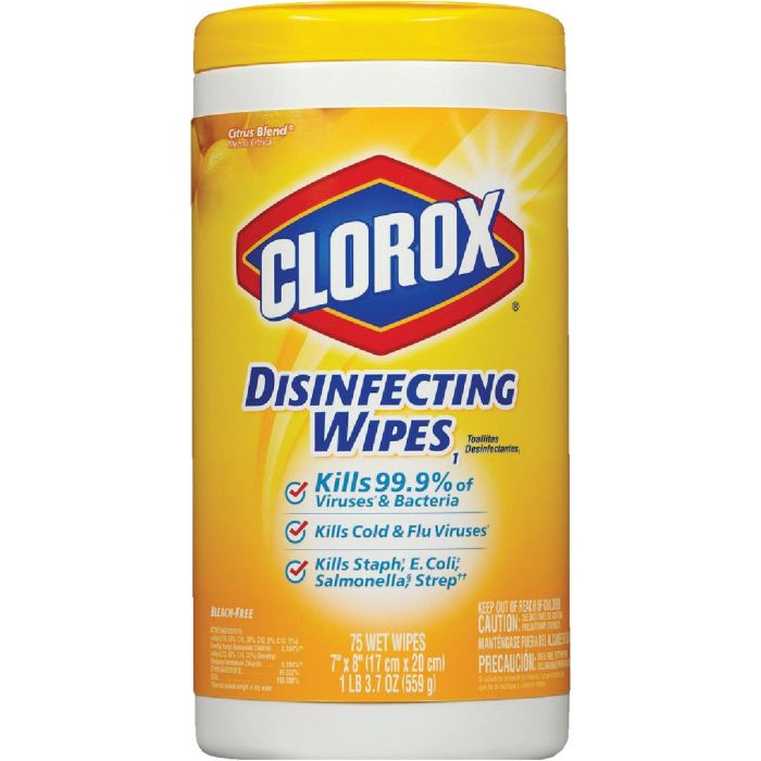 Clorox Crisp Lemon Disinfecting Cleaning Wipes Tub (75-Count)