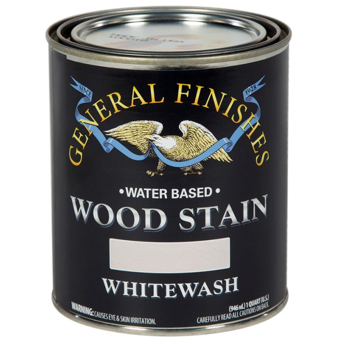 1 Qt General Finishes WIQT Whitewash Wood Stain Water-Based Penetrating Stain