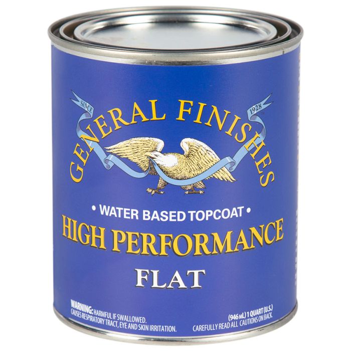 1 Qt General Finishes QTHF Clear High Performance Water-Based Topcoat, Flat