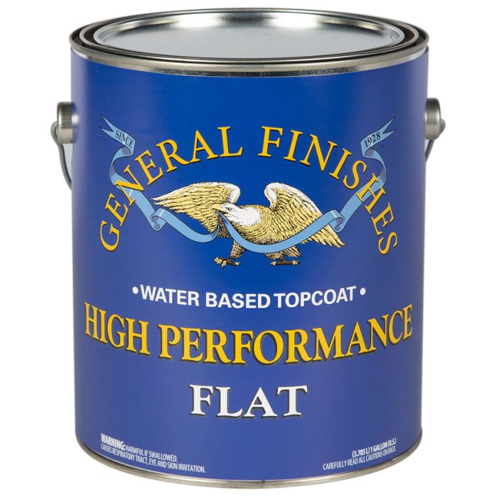 1 Gal General Finishes GAHF Clear High Performance Water-Based Topcoat, Flat