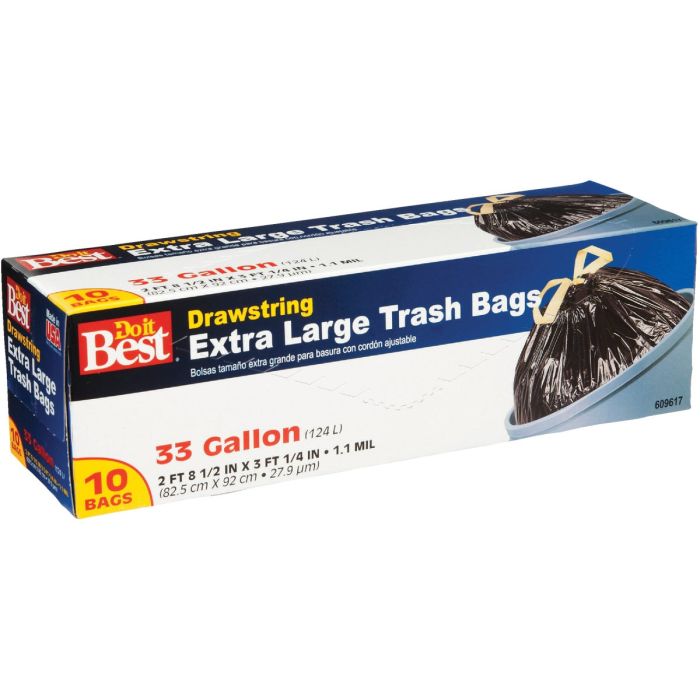 10ct 33gal Xl Trash Bag