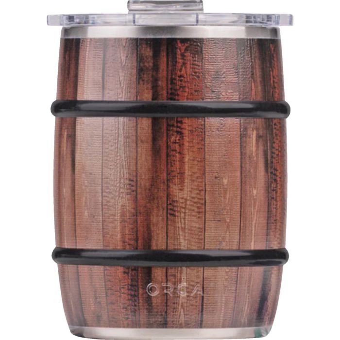 Orca 24 Oz. Dark Oak Double Barrel Insulated Tumbler with Lid