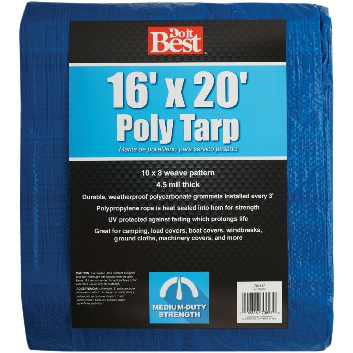 16x20 Blue Med Duty Tarp