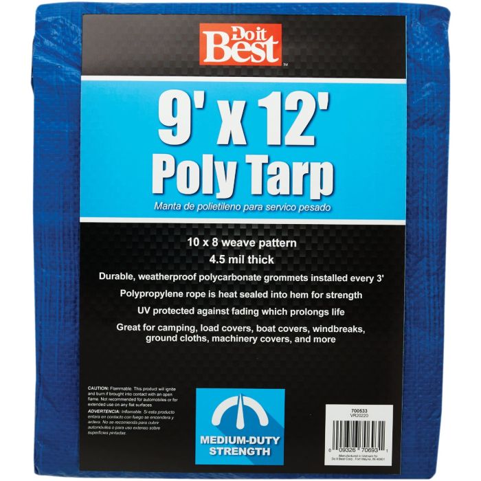 9x12 Blue Med Duty Tarp