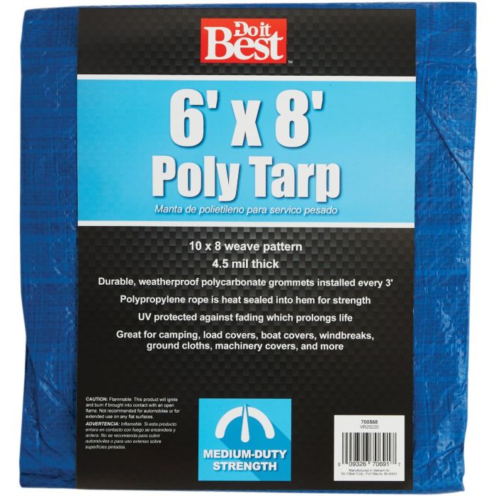 6x8 Blue Med Duty Tarp