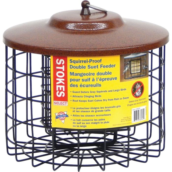 Stokes Select Black 2-Cake Metal Squirrel Proof Suet Feeder