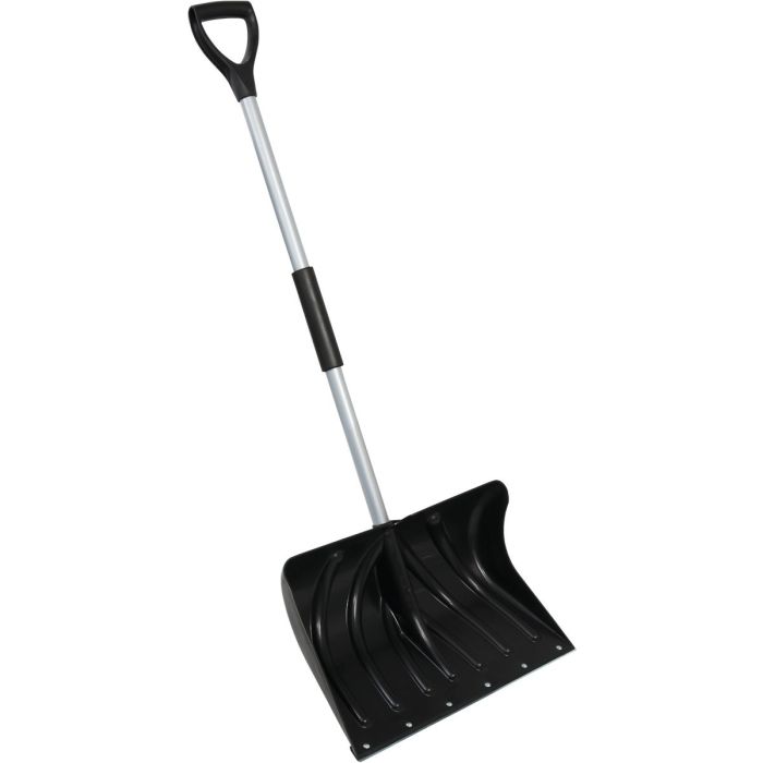 20 In. Poly Snow Shovel with Steel Wear Strip and 38 In. Steel Handle