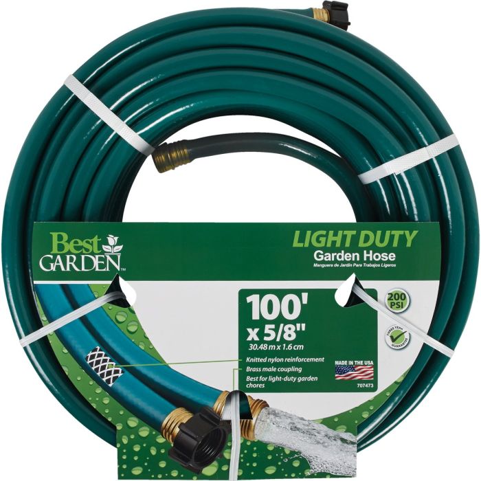 Best Garden 5/8 In. x Dia. 100 Ft. L. Light-Duty Garden Hose