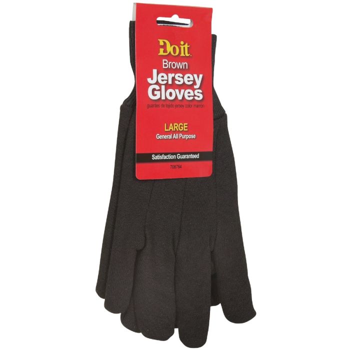 Lrg Brn Jersey Glove