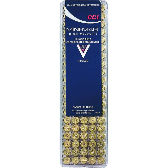 CCI HS Mini-Mag .22 LR 40 Grain Copper-Plated Round Nose Rimfire Ammunition