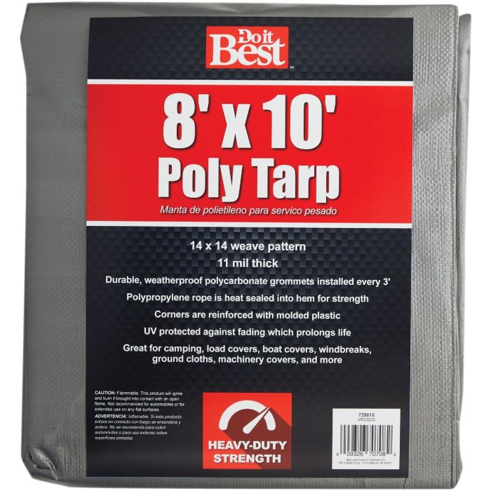 8x10 Slvr H/Duty Tarp